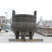 泉州晋江有盖石雕香炉报价 石雕长方形双龙香炉工艺