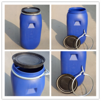 化工桶-100公斤大开口铁箍桶-塑胶包装罐-100l污废水桶