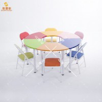 团体活动桌  心理活动设备彩色拼接活动桌椅 团体活动设备